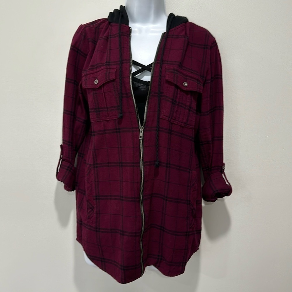 Hooded plaid jacket